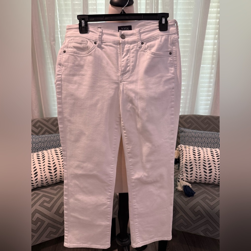 NYDJ Women's Straight Leg White Jeans